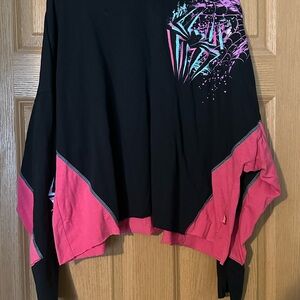 Marvel Spider Gwen Into the Spider-verse Black and Pink Long Sleeve Crop Top